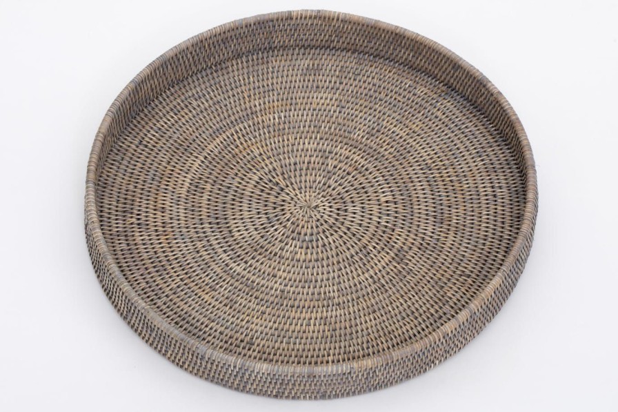 Vaisselle Flamant  | Togo, Plateau, Rond, 48Cm, Tresse, Gris